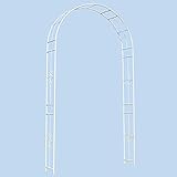 国華園 鉄製スリムアーチ・白 1個 幅118×奥行24×高さ240cm パイプ径13mm ホワイト 鉄製 アイアン バラアーチ