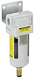 PneumaticPlus SAF3000M-N03BD Compressed Air Particulate Filter, 3/8 Pipe Size, NPT-Auto Drain, Poly 