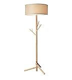 ソリッドウッドフロアランプ、北欧の日本と韓国スタイルのリビングルームハンガー着陸垂直光E27 * 1ベッドルームの研究フットスイッチ高い173センチメートル