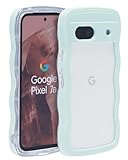 Google Pixel 7A用 ケース ウェーブ ピクセル 7a うねうね 人気 韓国 耐衝撃 超軽量 薄型 おしゃれ pixel7a なみなみ パステル 可愛い 透明 オタ活 推し活 (ライトブルー, pixel7a)