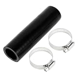 X AUTOHAUX 内径25mm 長さ127mm 0度 シリコンホース ブラック 1セット 冷却用 耐熱 4層強化 ホースバンド付き