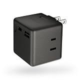 CIO Mate Tap 001 USB 電源タップ コンセント 3口 1500W 充電器 type-C 2ポート type-A 1ポート 20W iPhone 15 16 急速充電 Android iPad スマートフォン タブレット スイングプラグ 持ち運び (ライトブラック)