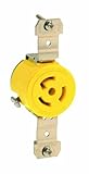 Leviton 47 cm-10 15-amp、125ボルト、1つのロックコンセント、工業用グレード、接地、耐腐食性、イエロー
