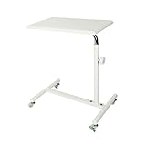 ＜ エトゥベラ ＞ シンプルテーブル ホワイト 幅55.5cm×奥行38.5cm×高さ64.5～88cm [ ネイルテーブル ネイルデスク スリムデスク ミニテーブル サイドテーブル キャスター付き 平机 作業台 ネイル デスク テーブル 