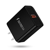 ANNIBER USB急速充電器 QC3.0 ACアダプター USB充電器 クイックチャージ3.0 USBコンセント QC3.0充電器 USBアダプター 充電器 コンセント タブレット充電器 スマホ充電器 携帯充電器 USB電源アダプター スマート充電 急速充電 電流自動検測機能搭載 PSE認証済み「QC3.0搭載 18W/3A Max」