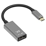 YIWENTEC USB C - DisplayPort 1.4 8Kケーブル 8K@60Hz 4K@144Hz オス-メスコンバーター Thunderbolt 3 - DisplayPortアダプター 25CM