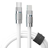 Statik TSumoCharge USB C to USB C Cable 100W Fast Charging Cable - Heavy Duty Unbreakable Silicone, Supports Data Transfer Type C to Type C Cable, Cord Wrap Organizer Included, 6FT/2M, White
