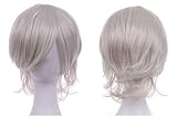 パンプキンパレード ウィッグ 3点SET ショート ウルフ フル ヘアネット スタンド付 プラチナシルバー