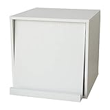 木製 キューブボックス ユニットラック [cubic キュービック ] フラップ扉 タイプ ホワイト [組み合わせ 自由自在 36cm立方体 収納 棚 ラック] WEL-002W