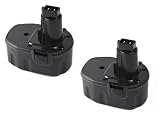 Pwr+ 2 Pack Combo 14.4v Battery Replacement for Dewalt Dw9091 Dw9094 Dc9091 Dc9144 De9091 De9092; Dc