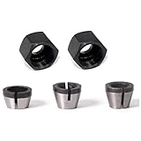 1/4"6mm 8mmトリマーコレットチャックルータービットコレットチャックアダプター彫刻トリミング機電気ルーター 5点セット