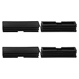 uxcell チューブインサート 20 x 80mm プラスチック製 長方形リブ エンドカバー パッド 滑空 家具 フロアプロテクター 4個入り