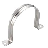 uxcell リジッドパイプストラップ 100 mm 2穴チューブストラップ 304ステンレス鋼 テンションチューブクリップクランプ 4個