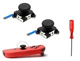 Switch スイッチ NS Joy-Con ジョイコン アナログ スティック コントローラー 左 右 修理 交換 パーツ 部品 Y字ドライバー付き 2個セット ホワイト (Black)