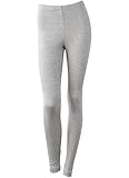[SPAN] 712 オーガニックコットン レギンス 日本製 ストレッチ 10分丈 シンプル ベーシック レディース 大きいサイズ 無地 (グレー, LL)