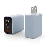 【可視化速度】急速充電器 30W 3ポート Type-C USB-A USB PD対応 【iPhone 16/15/14 iPad 第10世代 等対応】 急速充電器 (ブルーフォグ)