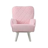 チェア 回転ローチェア おしゃれ 1人掛ソファー 360°回転 ポケット付き 姫系 かわいい/ピンク