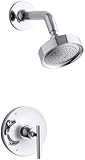 KOHLER K-T14422-4E-CP Purist Rite-Temp Pressure-Balancing Shower Trim Set, Valve Not Included, Polis