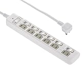 オーム電機 電源タップ 通電火災対策 落雷対策 自動通電遮断 発煙ガード節電タップ 雷ガード ブレーカー付き 6個口 2m HS-T62BHL3-W 00-5282 OHM