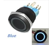Sndy 12v 22mm 6 ピン瞬間的スイッチ Led ライトメタルプッシュボタン瞬間スイッチ - 青