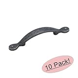 Amerock BP1580-WID Inspirations Leaf Wrought Iron Dark Cabinet Hardware Handle Pull - 3" Hole Center