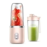 充電式 ジューサー ミキサーニンジャブラスト持ち運び ジューサー 氷OK お手入れ 簡単 ボトルミキサー 6枚刃 1台7役 真空ボトル 軽量 氷も砕ける スムージー ブレンダー USB充電式 携帯ジューサー ミキサー ジューサー ボトル 400ml大容量 ニンジャブラスト ピンク