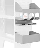 AA Products P-SH-Power ツールオーガナイザー ウォールマウント 13インチDバンシェルフストレージ用にデザイン 3層 13インチW スチール電動工具充電ステーションオーガナイザー