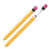 【elago】 Apple Pencil 第1世代 対応 カバー かわいい 鉛筆 デザイン 握りやすい 滑り止め グリップ ホルダー ライトニングアダプター 対応 キャップ 薄型 ケース [ アップルペンシル ApplePencil 第一世代 MQLY3J/A 対応 ] CLASSIC CASE イエロー
