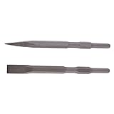 Fenteer 高品質　ポイントチゼル＆フラットチゼル　六角シャンク　17mm　専門ケース付き　多用途　電動ハンマー　高強度鋼