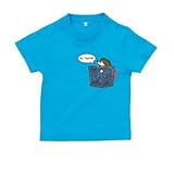 BabyChips ポケットはりねずみ(名入れ半袖ベビーTシャツ) 70 ターコイズ