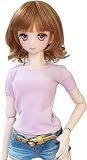 【Petite Marie】1/3 DD対応 半袖 Tシャツ 着回し シンプル ラベンダー ラウンドカラー デイリーTシャツ カジュアル 60cm ドール BJD 人形服 【プティットマリエ】 [No.0051]