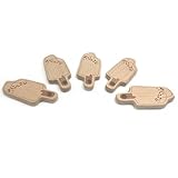 Kissteether 5pcs 手作り木製オーガニックセーフベビーテーバーシャーベットペンダントオーガニックナチュラルブナ木製玩具ハンドカット動物DIYベビーテザー看護アクセサリー (5pcs)