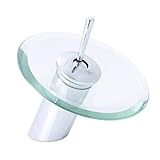 Dyconn Faucet WF1H10S-CHR Toccoa Glass Head Waterfall Bathroom/Vessel Faucet, 6", Polished Chrome [並