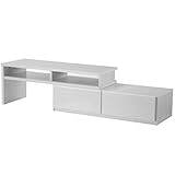 背面収納 スライド テレビ台 ROBIN SLIDE〔ロビン スライド〕 ホワイト(前板鏡面タイプ)