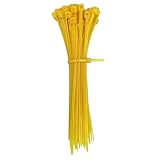 Dovewill 耐候性　結束バンド　タイケーブル　セルフロック プラスチック ナイロン　ケーブル　タイ　ワイヤー　コード 　 約１００本　　全4色8サイズ選ぶ - 黄, 4×150mm