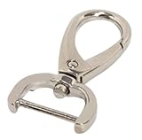 キーホルダー 金具 ナスカン 回転 フック カラビナ １８．８ｍｍ キーリング ハンドメイド 接続金具 アクセサリー パーツ ns8 (シルバー ２個)