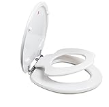 TOPSEAT TinyHiney Potty 細長 トイレ 便座 大人 / 子供 ゆっくり 閉じる クロム化金属 蝶番 木製 ホワイト