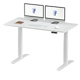 FLEXISPOT スタンディングデスク メーカー5年保証 電動式昇降デスク 高さ調節 パソコンデスク E7セット (フレーム(白)+天板(ホワイト), 140×70cm)