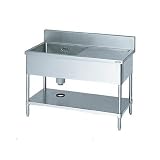 マルゼン 一槽水切付シンク1200×600×800左側水切り(ホース付) (BSMI126L)