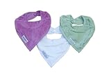 Girl Organic Bandana Bibs in Plum / Snow / Sage by Silly Billyz