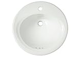 TOTO Lt402#01 1-Hole 19-14 Round Self Rimming Lavatory, Cotton White by Toto