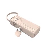 【2024新型モデル 直接充電】明誠 モバイルバッテリー 5000mAh Type-C用コネクター内蔵 軽量 小型 2A急速充電 USB-AとType-C 2種類入力 コンパクト LED電量表示 PSE認証済 Android Xperia/Galaxy/AQUOS/Pixel/Arrows/HuaweiなどType-C機種に充電対応（Type-C用、カーキ）