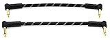 Fender シールドケーブル Deluxe Series Instrument Cables (2-Pack), Angle/Angle, 6", Black Tweed 08