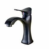 Senlesen Oil Rubbed Bronze Lavatory Deck Mounted Single Handle Centerset Faucet Bathroom Basin Sink 