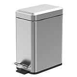 Showerdrape Stainless Steel Cube 5-Litre Soft Close Bathroom Pedal Bin