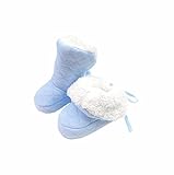 Zerowin Baby Toddler Warm Winter Boots Soft Crib Shoes, Diamond Pattern, for 0-12 Months (Medium, Bl