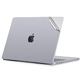 IMMOENUC ラップトップカバーステッカー 適用于2024 2023 2021年モデル Macbook Pro 14 M4 M3 M2 M1 Pro/Max A3112 A3401 A3185 A2992 A2918 A2779 A2442 チップ搭載14インチノートパソコン保護シールド 銀色(1枚)