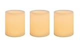 Inglow CG10286CR3 Battery-Operated 1-3/4-Inch Flameless Wax-Covered LED Votive Candle, Cream, 3-Pack