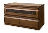天然木アルダー材コーナーTVユニットシリーズ 幅80cm (ダークブラウン) TE-0025
