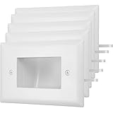 Fosmon 1-gang Recessed低電圧ケーブル壁プレートのインストール用スピーカーワイヤ、同軸ケーブル、HDMIケーブル、またはネットワーク/電話ケーブル(ホワイト) 1-Gang (5P